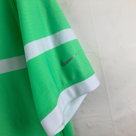 Nike Golf Tour Performance Mens Sz L Dri Fit Short Sleeve Lime Green Polo Shirt - Picture 4 of 6
